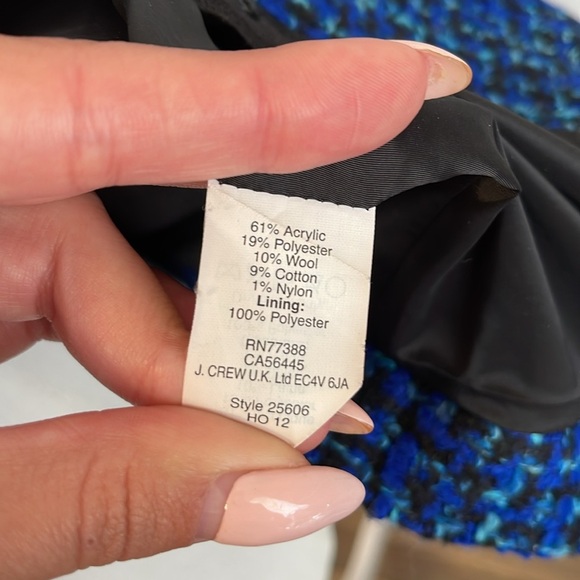J. Crew Blue and Black Tweed Blazer with Structured Shoulders - Picture 6 of 8